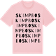 Pink Cotton t-shirt med Skimpbo ordlek t-shirt