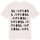 Vintage White t-shirt med Skimpbo ordlek t-shirt