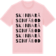 Pink Cotton t-shirt med Skinnaråsen fäbod ordlek t-shirt