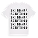 White t-shirt med Skinnaråsen fäbod ordlek t-shirt
