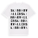 White t-shirt med Skinnarvallen ordlek t-shirt