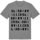 Mid Heather Gray t-shirt med Skinnarvallen ordlek t-shirt