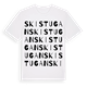 White t-shirt med Skistugan ordlek t-shirt