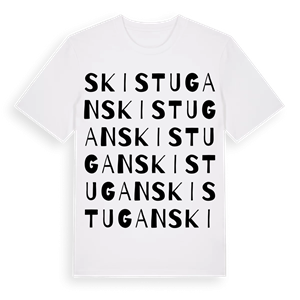 Skistugan ordlek t-shirt – ekologisk bomull t-shirt från Pinshirt