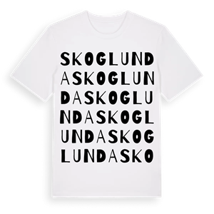 Skoglunda ordlek t-shirt – ekologisk bomull t-shirt från Pinshirt