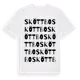 White t-shirt med Sköttbo ordlek t-shirt
