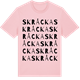 Pink Cotton t-shirt med Skråcka ordlek t-shirt