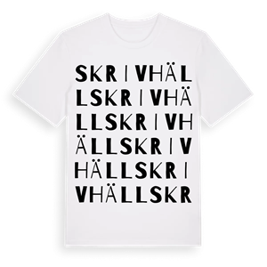 Skrivhäll ordlek t-shirt – ekologisk bomull t-shirt från Pinshirt