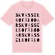 Pink Cotton t-shirt med Skvasselbo fäbodar ordlek t-shirt