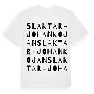 Slaktar-Johankojan ordlek t-shirt – ekologisk bomull t-shirt från Pinshirt