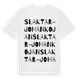 White t-shirt med Slaktar-Johankojan ordlek t-shirt