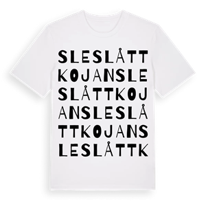 Sleslåttkojan ordlek t-shirt – ekologisk bomull t-shirt från Pinshirt