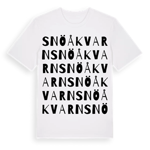 Snöåkvarn ordlek t-shirt – ekologisk bomull t-shirt från Pinshirt