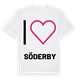 White t-shirt med Jag älskar Söderby t-shirt stort tryck