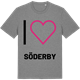 Mid Heather Gray t-shirt med Jag älskar Söderby t-shirt stort tryck
