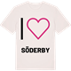 Vintage White t-shirt med Jag älskar Söderby t-shirt stort tryck