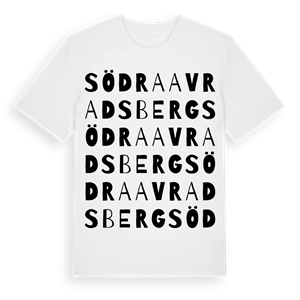 Södra Avradsberg ordlek t-shirt – ekologisk bomull t-shirt från Pinshirt