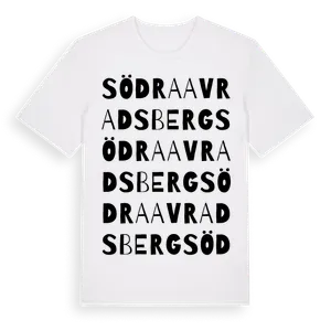 Södra Avradsberg ordlek t-shirt – ekologisk bomull t-shirt från Pinshirt