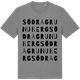 Mid Heather Gray t-shirt med Södra Grunuberg ordlek t-shirt