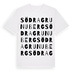 Södra Grunuberg ordlek t-shirt – ekologisk bomull t-shirt från Pinshirt
