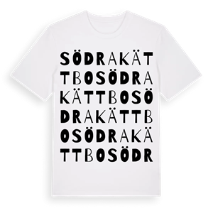 Södra Kättbo ordlek t-shirt – ekologisk bomull t-shirt från Pinshirt