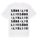 White t-shirt med Södra Kyrkbyn ordlek t-shirt