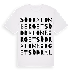 Södra Lomberget ordlek t-shirt – ekologisk bomull t-shirt från Pinshirt