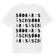 White t-shirt med Södra Risåsen ordlek t-shirt