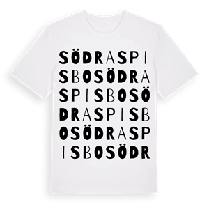 Södra Spisbo ordlek t-shirt – ekologisk bomull t-shirt från Pinshirt