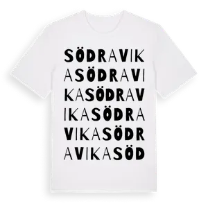 Södra Vika ordlek t-shirt – ekologisk bomull t-shirt från Pinshirt