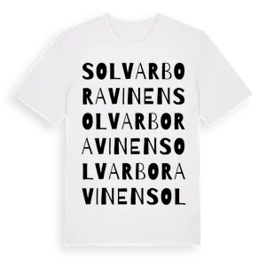 Solvarboravinen ordlek t-shirt – ekologisk bomull t-shirt från Pinshirt