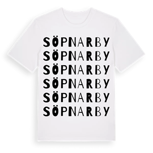 Söpnarby ordlek t-shirt – ekologisk bomull t-shirt från Pinshirt