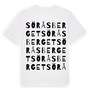 Söråsberget ordlek t-shirt – ekologisk bomull t-shirt från Pinshirt
