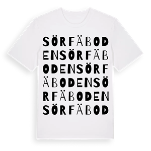 Sörfäboden ordlek t-shirt – ekologisk bomull t-shirt från Pinshirt