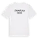 White t-shirt med Sörombäcken i Sverige t-shirt