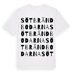 Sötbrändbodarna ordlek t-shirt – ekologisk bomull t-shirt från Pinshirt