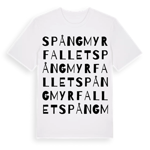 Spångmyrfallet ordlek t-shirt – ekologisk bomull t-shirt från Pinshirt
