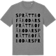 Mid Heather Gray t-shirt med Sprättbo fäbodar ordlek t-shirt