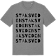 Mid Heather Gray t-shirt med Staksveden ordlek t-shirt