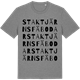 Mid Heather Gray t-shirt med Staktjärns fäbodar ordlek t-shirt