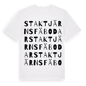 Staktjärns fäbodar ordlek t-shirt – ekologisk bomull t-shirt från Pinshirt