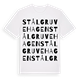 White t-shirt med Stålgruvehagen ordlek t-shirt