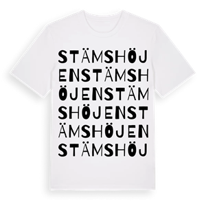 Stämshöjen ordlek t-shirt – ekologisk bomull t-shirt från Pinshirt