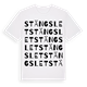 White t-shirt med Stängslet ordlek t-shirt