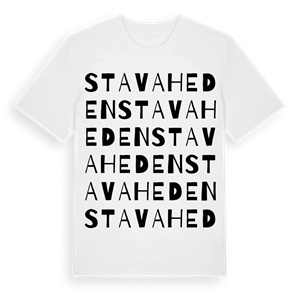 Stavaheden ordlek t-shirt – ekologisk bomull t-shirt från Pinshirt