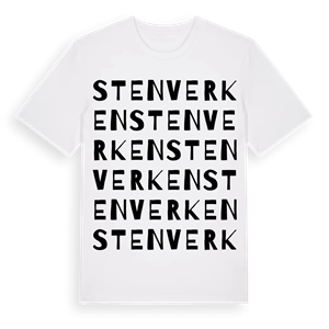 Stenverken ordlek t-shirt – ekologisk bomull t-shirt från Pinshirt