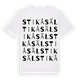White t-shirt med Stikåsäl ordlek t-shirt