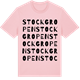 Pink Cotton t-shirt med Stockgropen ordlek t-shirt