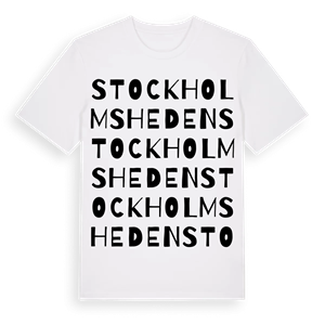 Stockholmsheden ordlek t-shirt – ekologisk bomull t-shirt från Pinshirt