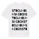 White t-shirt med Stockholmsheden ordlek t-shirt